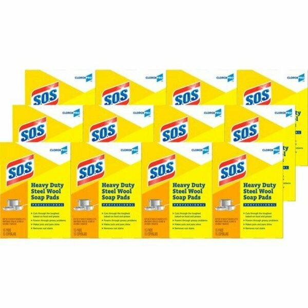 Sos 12 Qty 15 Piece Steel Wool Scouring Soap Pad CLO88320CT